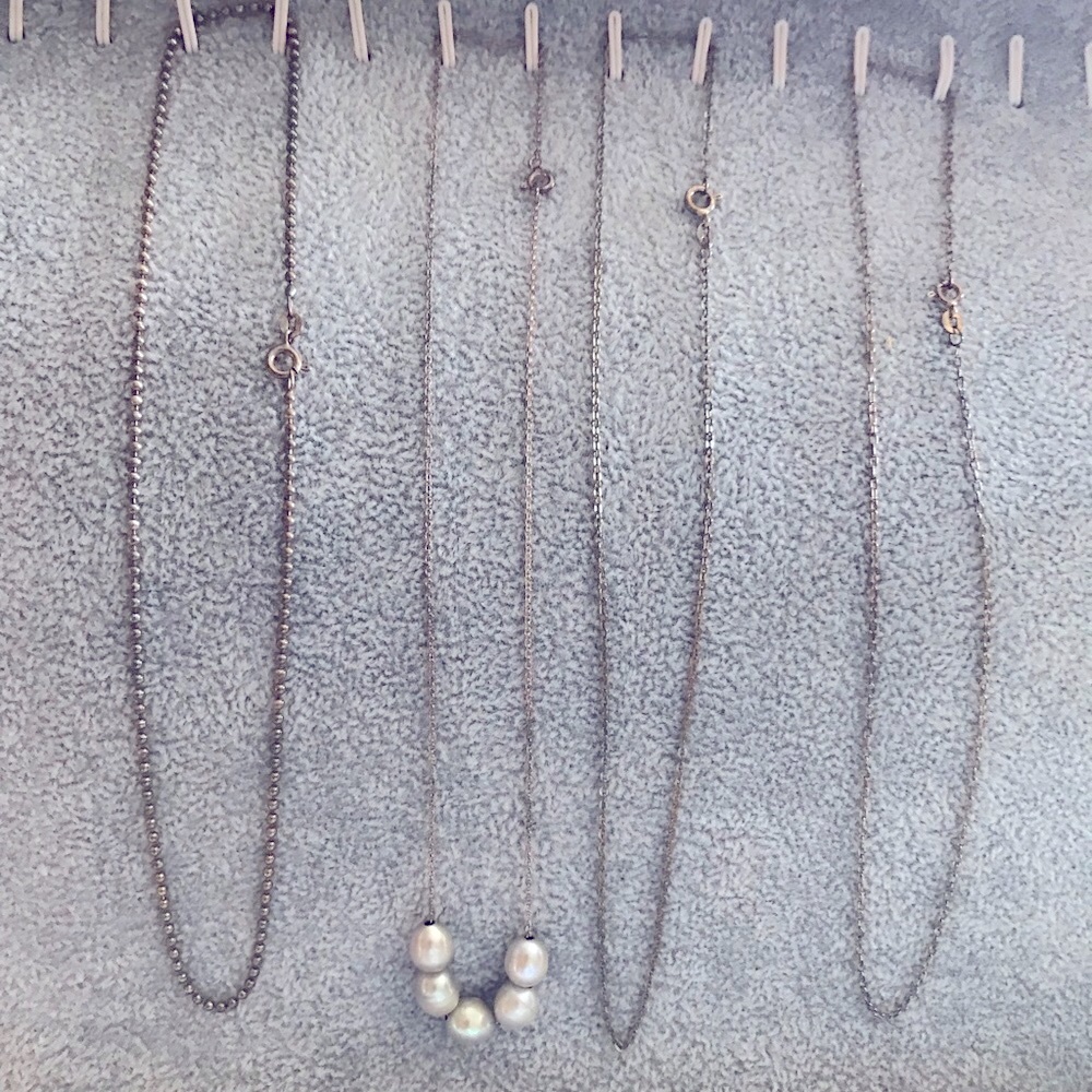 Lot of 4 vintage sterling silver necklace chains 16”